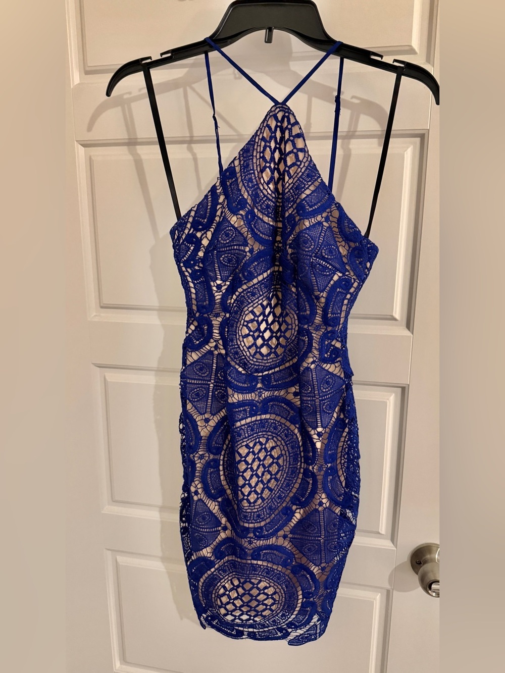 B. Darlin Royal Blue Lace Bodycon Dress – Size 1/2 (XS/S) - Picture 2 of 5